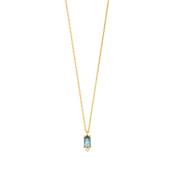 Leaf Jewelry Halskette London Blue Topas, 14K Gelbgold