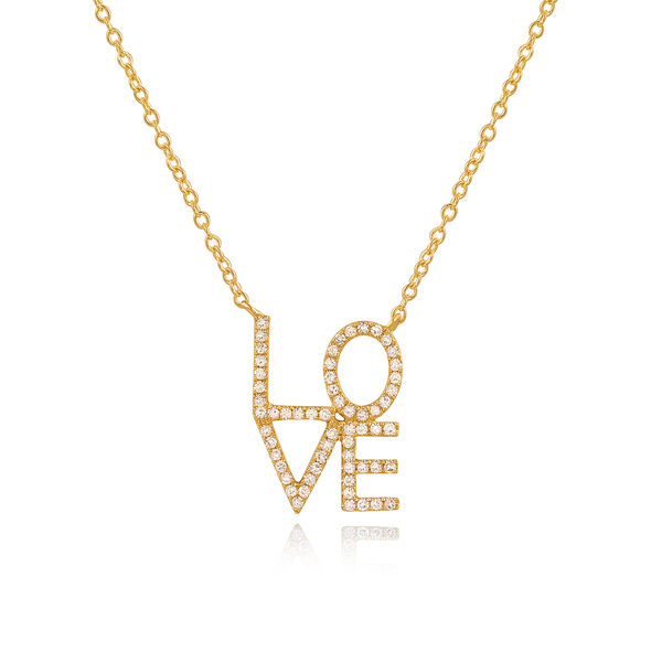 Halskette Love mit Diamanten, 18 K Gelbgold