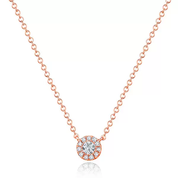 Leaf Jewelry Halskette Pavé II mit Diamanten, 18 K Rosegold