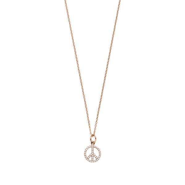 Leaf Jewelry Halskette Peace mit Zirkonia, 18 K Rosegold vergoldet