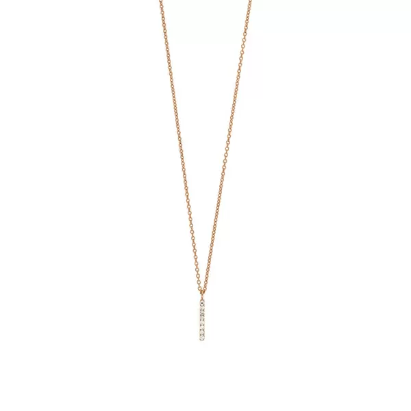 Leaf Jewelry Halskette Small Bar, Diamant, 14 K Rosegold