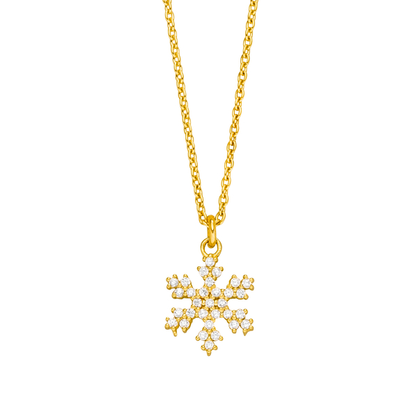 Leaf Jewelry Halskette Snowflake, 18 K Gelbgold vergoldet