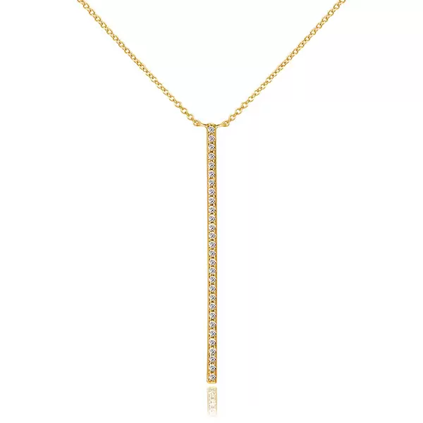 Leaf Jewelry Halskette Bar Diamanten, 18 K Gelbgold