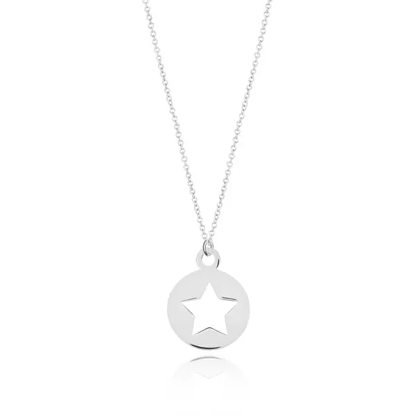 Leaf Jewelry Halskette Star, 14K Weissgold