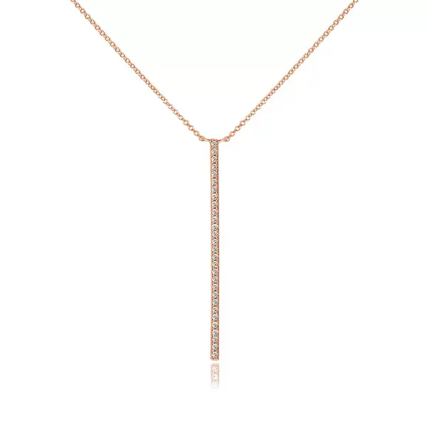 Leaf Jewelry Halskette Bar Diamanten, 18 K Rosegold