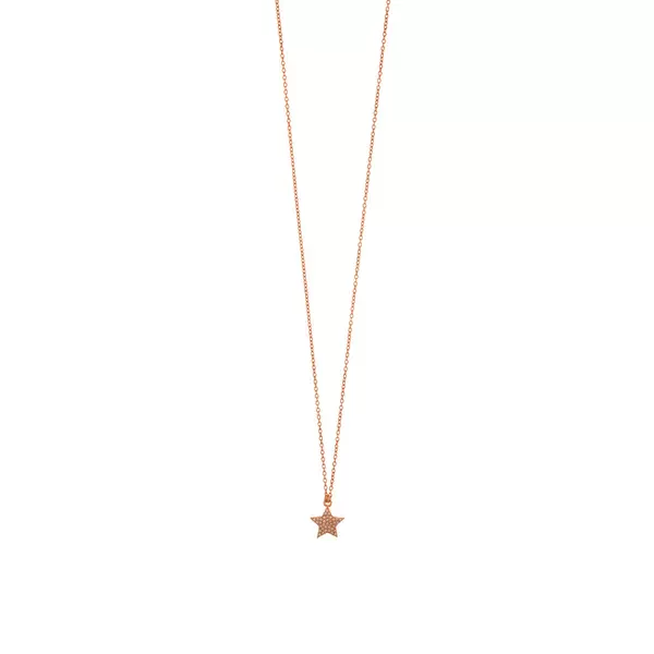 Leaf Jewelry Halskette Stern, 18 K Rosegold vergoldet