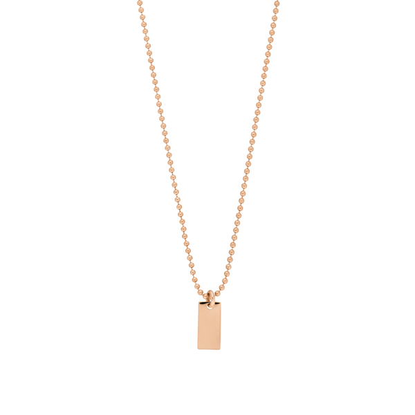 Leaf Jewelry Halskette Tiny Dog Tag, 14 K Rosegold