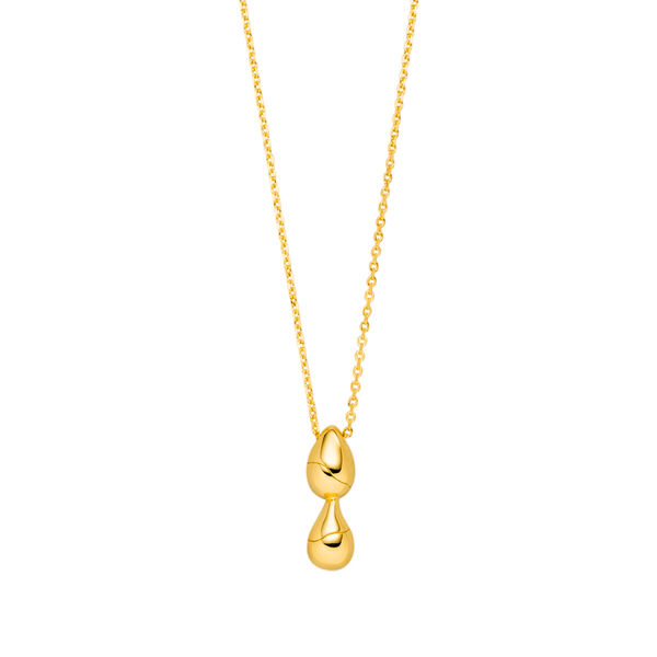 Halskette Two Drop, 18 K Gelbgold vergoldet