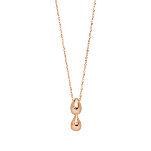 Halskette Two Drop, 18 K Rosegold vergoldet