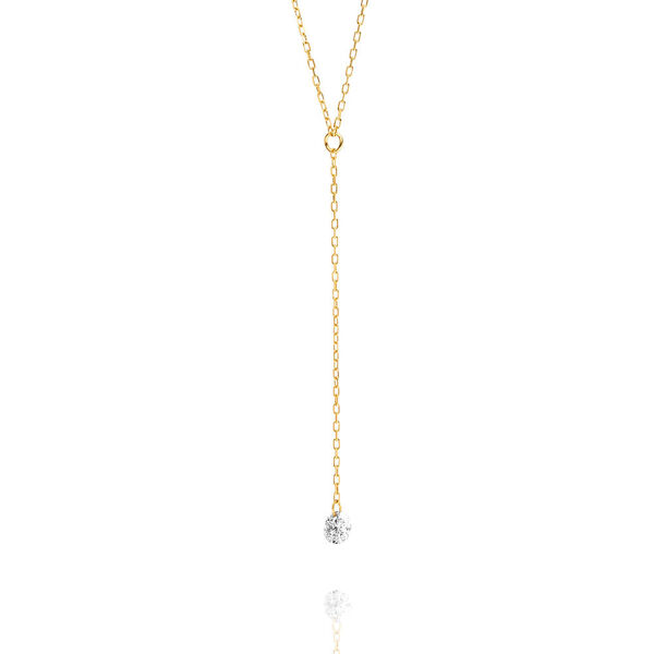 Halskette Y-Pure Diamant, 18 K Gelbgold