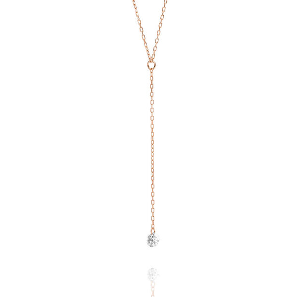 Halskette Y-Pure Diamant, 18 K Rosegold