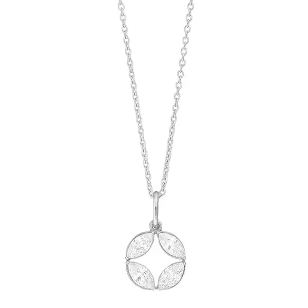 Leaf Jewelry Halskette Zirkonia Flower, 925 Sterlingsilber