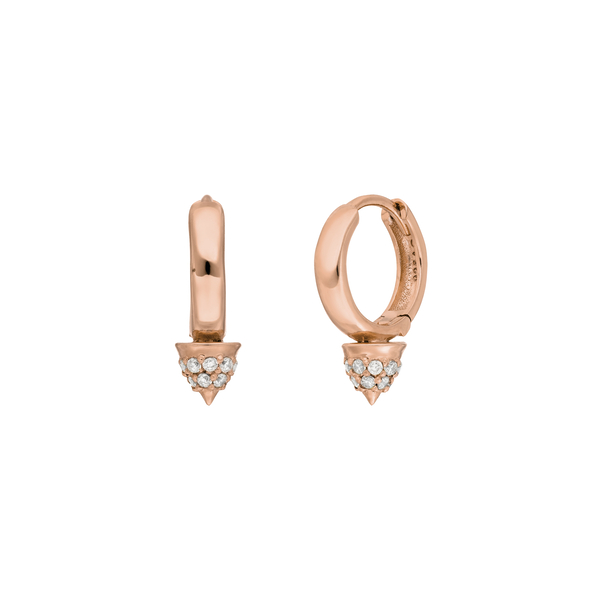 Leaf Jewelry Mini Creole Single Stud, 18 K Rosegold vergoldet