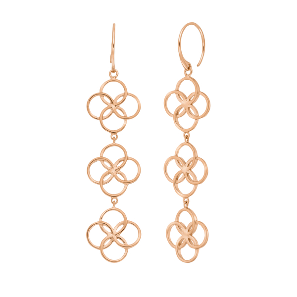 Leaf Jewelry Ohrhänger Clover Charm, 18 K Rosegold vergoldet