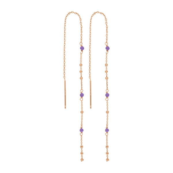 Leaf Jewelry Ohrhänger Flying Gems, Amethyst, 18 K Rosegold vergoldet