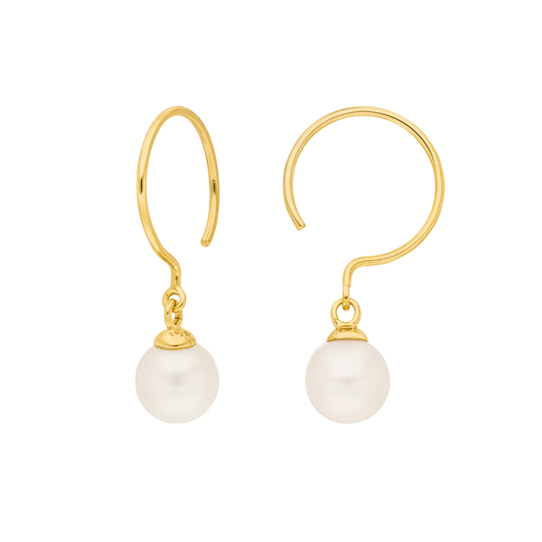 Leaf Jewelry Ohrhänger Single Pearls, 14K Gelbgold