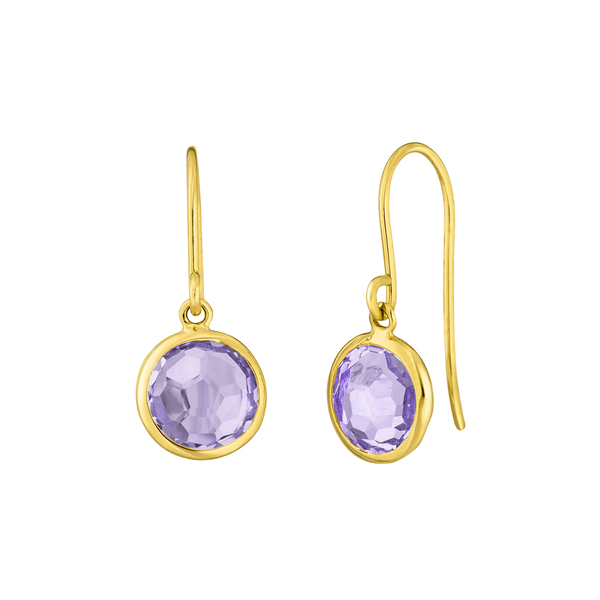 Leaf Jewelry Ohrringe Amethyst, 14 K Gelbgold