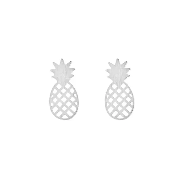 Leaf Jewelry Ohrstecker Ananas, matt, 925 Sterlingsilber