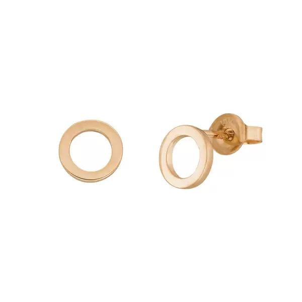 Leaf Jewelry Ohrstecker Circle, 14 K Rosegold