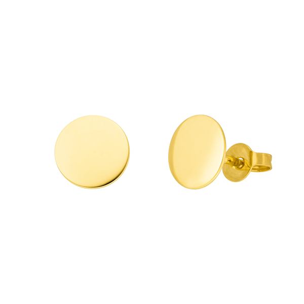 Leaf Jewelry Ohrstecker Disc 8 mm, 14 K Gelbgold