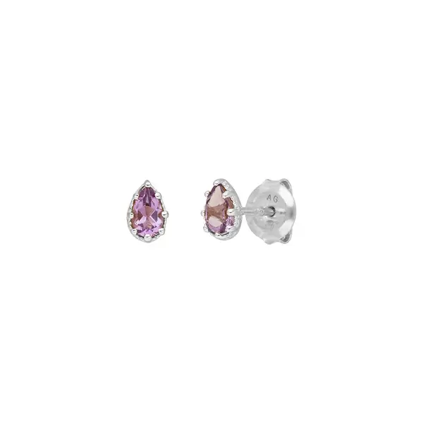 Leaf Jewelry Ohrstecker Drop, Amethyst, 925 Sterlingsilber