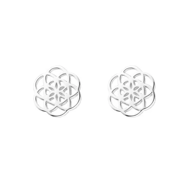 Leaf Jewelry Ohrstecker Flower of Life, 925 Sterlingsilber