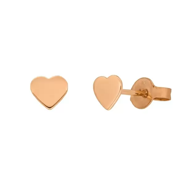 Leaf Jewelry Ohrstecker Herz, 14 K Rosegold