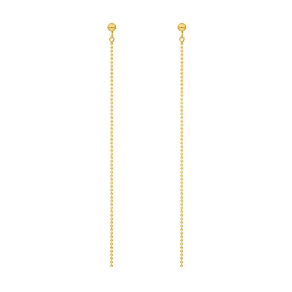 Leaf Jewelry Ohrringe Ball Chain, 14 K Gelbgold