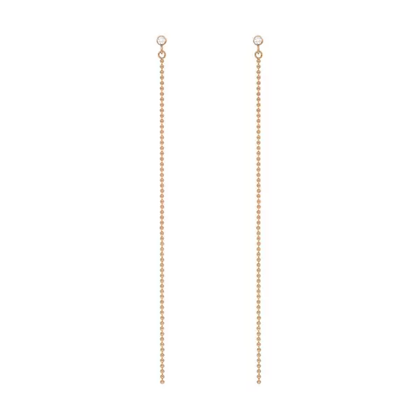 Leaf Jewelry Ohrstecker "my first diamond", ball chain, 14 K Rosegold