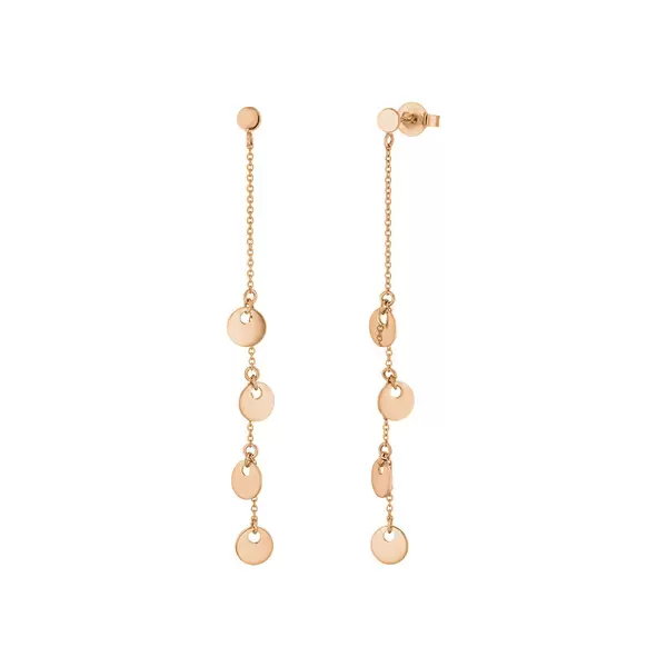 Leaf Jewelry Ohrringe Platelet Kette, 14 K Rosegold