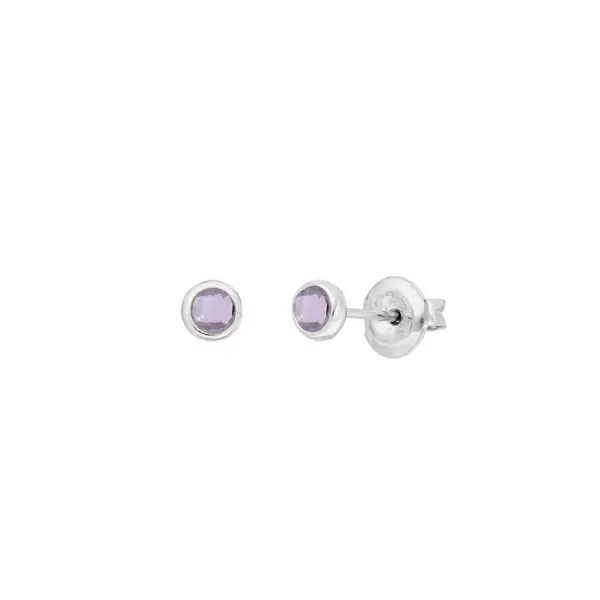 Leaf Jewelry Ohrstecker Pure Amethyst, 3mm, 925 Sterlingsilber