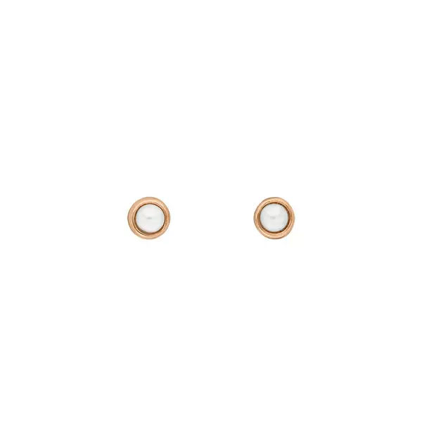 Leaf Jewelry Ohrstecker Pure Perle, 3mm, 18 K Rosegold vergoldet