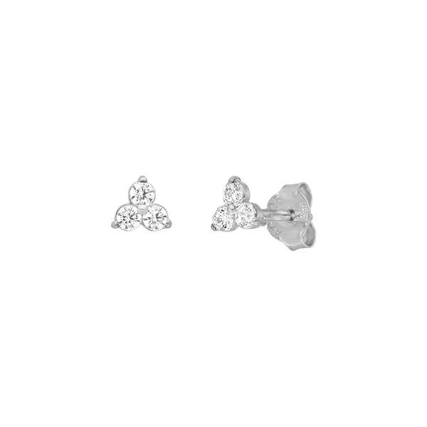 Leaf Jewelry Ohrstecker Triple Zirkonia, 925 Sterlingsilber