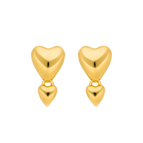 Ohrstecker Two Hearts, 18 K Gelbgold vergoldet