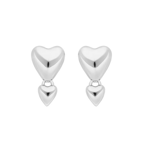 Ohrstecker Two Hearts, 925 Sterlingsilber