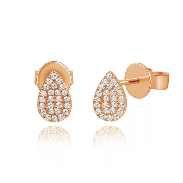 Leaf Jewelry Ohrstecker Drops mit Diamanten, 18 K Roségold