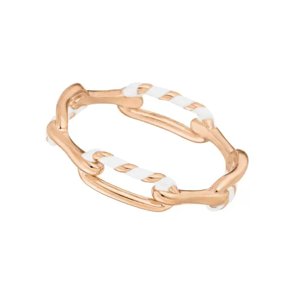 Leaf Jewelry Ring Neon Twist, 18 K Rosegold vergoldet, weiss, Gr.54