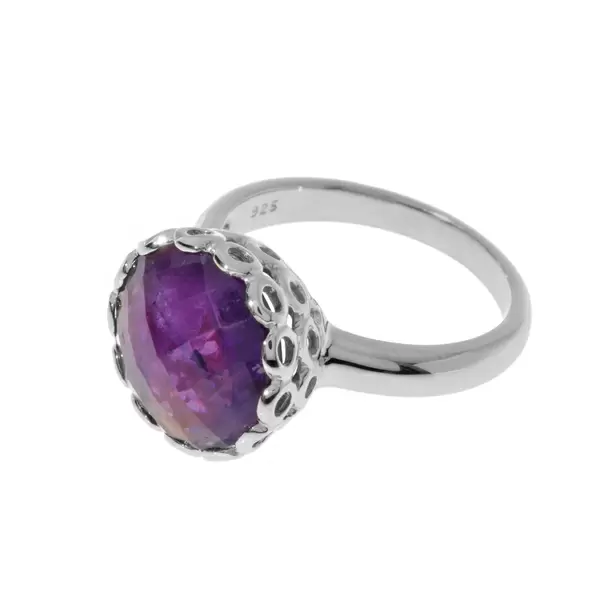 Leaf Jewelry Ring Orient, 925 Sterlingsilber, Amethyst, Gr.56