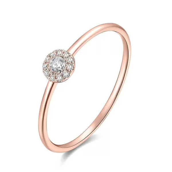 Leaf Jewelry Ring Pavé II, 18 K Roségold