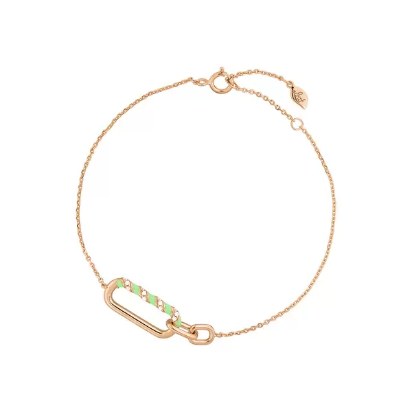 Leaf Jewelry Silber Armkette, Rosegold, Neon Twist