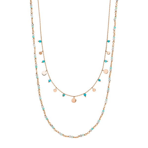 Leaf Jewelry Silber Necklace Set "Ocean Dream", Rosegold