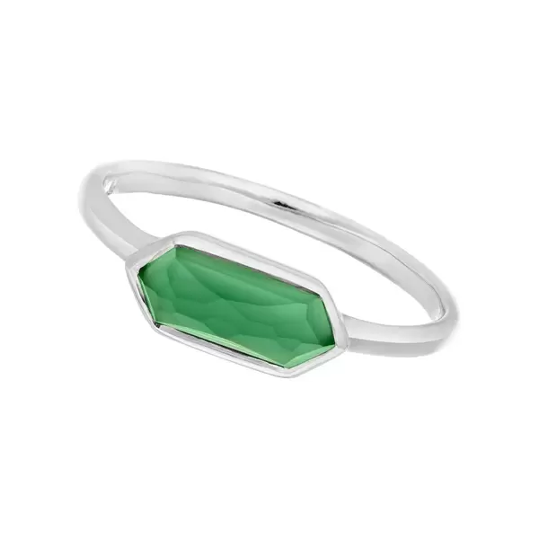 Leaf Jewelry Silber Ring, CUBE, Grüner Achat