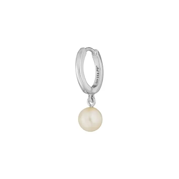 Leaf Jewelry Single Creole PEARL, 925 Sterlingsilber