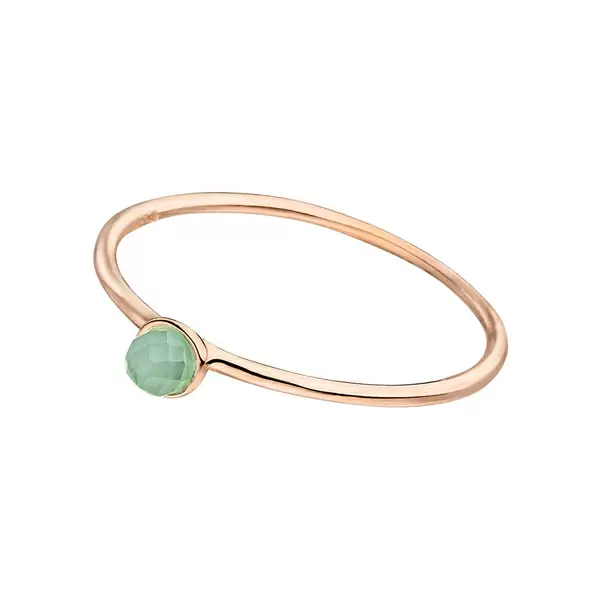 Leaf Jewelry Stacking Ring, Aqua Calzedon, 3mm, 18 K Roségold vergoldet