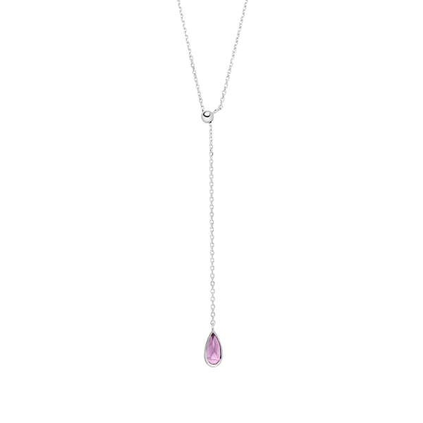 Leaf Jewelry Y-Halskette Gem Drop, Amethyst, 925 Sterlingsilber