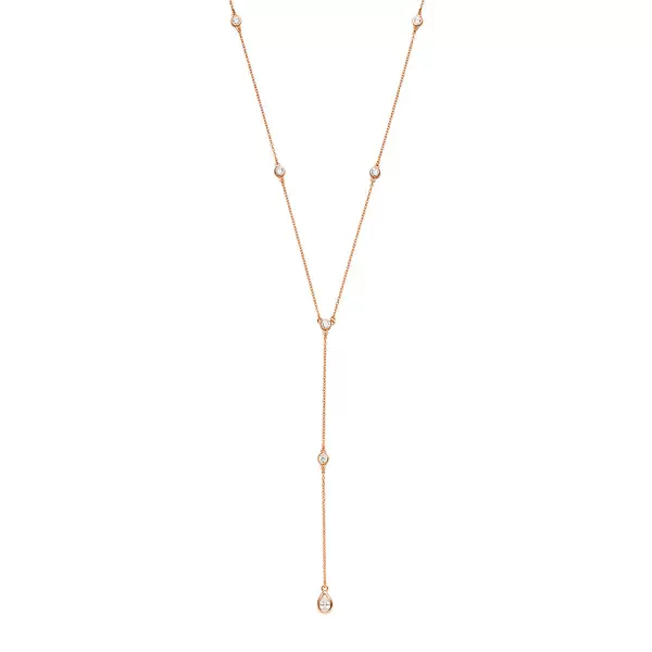 Leaf Jewelry Y-Halskette Pure mit Zirkonia, 18 K Rosegold vergoldet