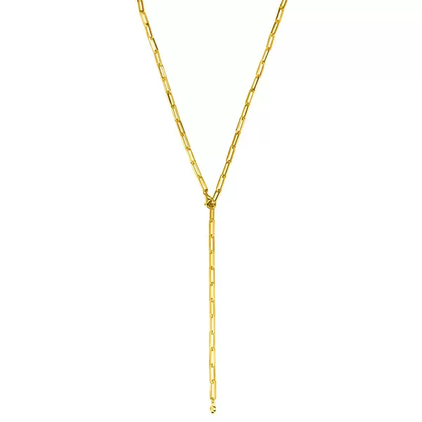 Leaf Jewelry Y-Halskette Square, 52cm, 18 K Gelbgold vergoldet