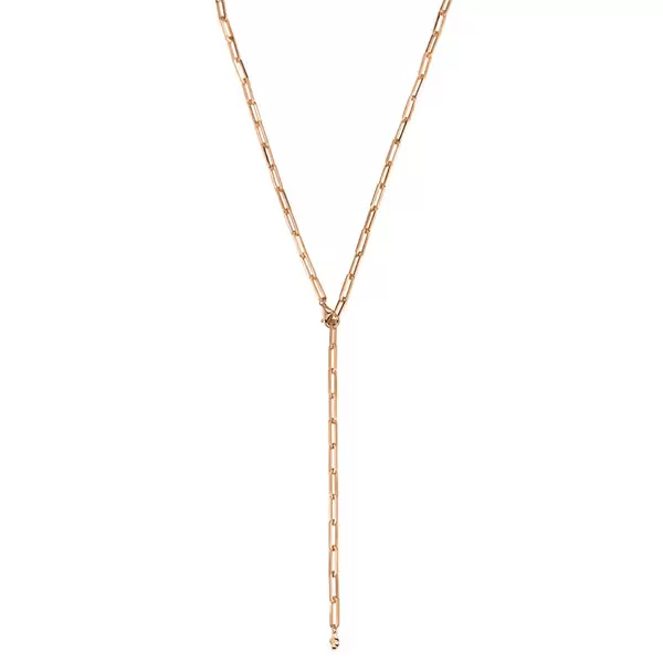 Leaf Jewelry Y-Halskette Square, 52cm, 18 K Rosegold vergoldet