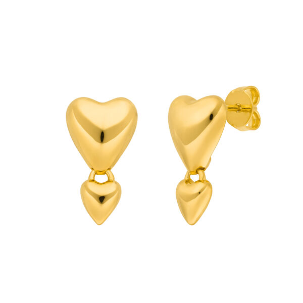 Ohrstecker Two Hearts, 18 K Gelbgold vergoldet Bild 2